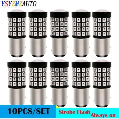 1157 Red Strobe Flash BAY15D P21/5W Auto Brake Light For Brake Reverse Light Flashing Strobe Blinking Brake Lights Red 9-30V