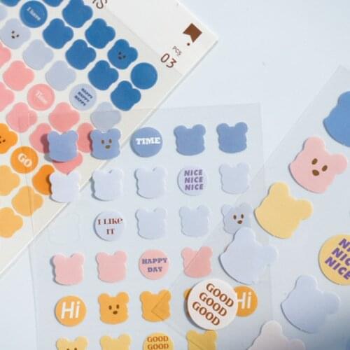 120pcs Cute Stickers Dot Sealing Stationery Sticker Self-adhesive Scrapbooking Journal Decorative Labels Tape School Supplies