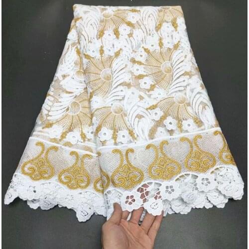 2021 High Quality African Nigerian Tulle French Lace Fabric Embroidery Milk Silk Voile Cord Wedding Party Dress 5Yards