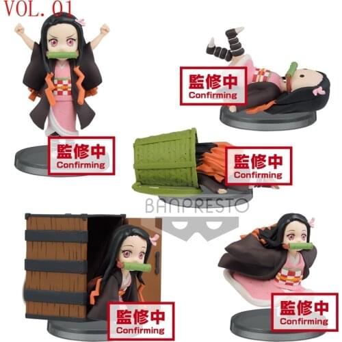 5Pcs/Set Original Banpresto Demon Slayer Kimetsu No Yaiba WCF lovely Kamado Nezuko Action Figure Toys Anime Figurals Brinquedos