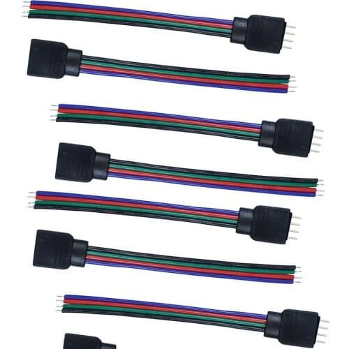 50Pc 4-Pin Male&Female Connector Wire Cable 3528 5050 SMD RGB LED Strip Light