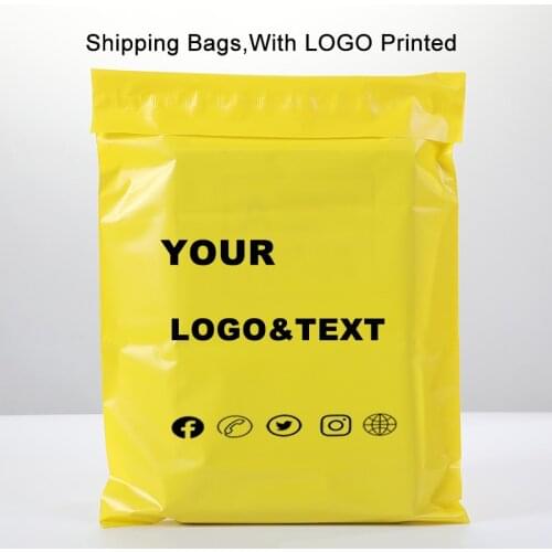 50pcs Custom Shipping Bag Poly Mailers Courier Bag Poly Shipping Mailing Colorful Packaging Parcel Storage Custom Logo Brand Bag