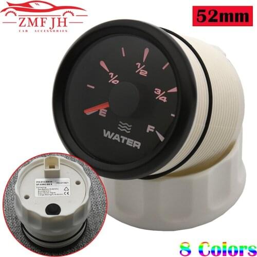 52mm Auto Marine Water Level Guage Car Truck Water Tank Level Meter with 8 Colors Backlight 12V/24V Water Liquid Level Gauge