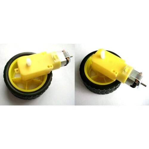 DIY NEW 2pair/lot DC 3V-6V Plastic Gear Motor +Tyre FOR Smart Car Robot Fast shipping