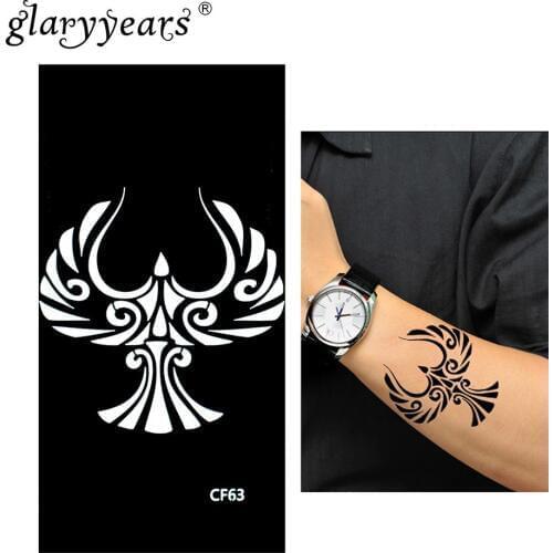 Glaryyears Henna Tattoo Stencil Black Bird Makeup Paste Drawing Body Art 1 Sheet Tattoo Stencil Sexy Product Waterproof HN-CF63