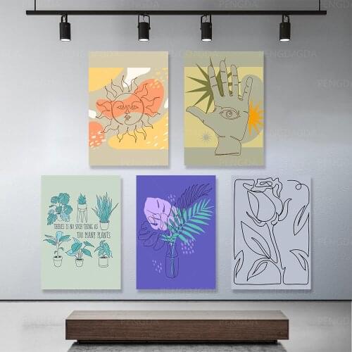HD Print Minimalist Style Potted Cactus Plants Hand Frame Canvas Painting Modern Decor Home Room Wall Picture Art Poster Modular
