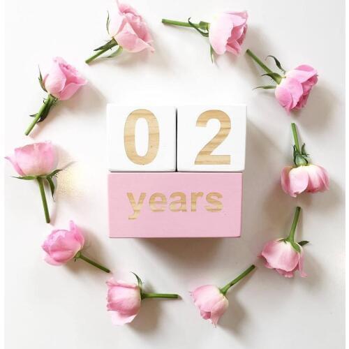 INS Nordic Baby Growth Milestones Wooden Blocks Letters Numbers Childrens Birthday Memorial Wood Ornaments Kids Room Decoration