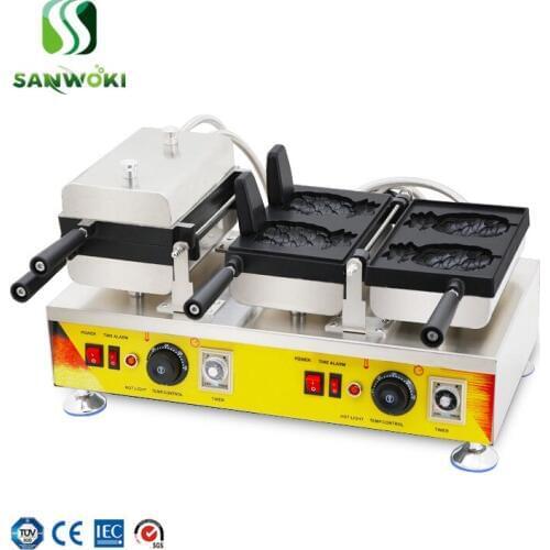 Commercial pineapple waffle cone maker open mouth ice cream ananas taiyaki maker electric pineapple shaped waffle bowl maker