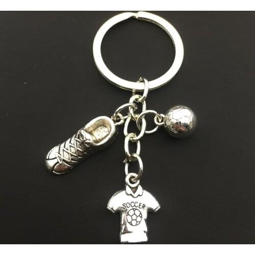 Fashion football Metal Keychain men gift Key chain Soccer Shoes and Football Car Key Ring Gift party Keychains Jewelry