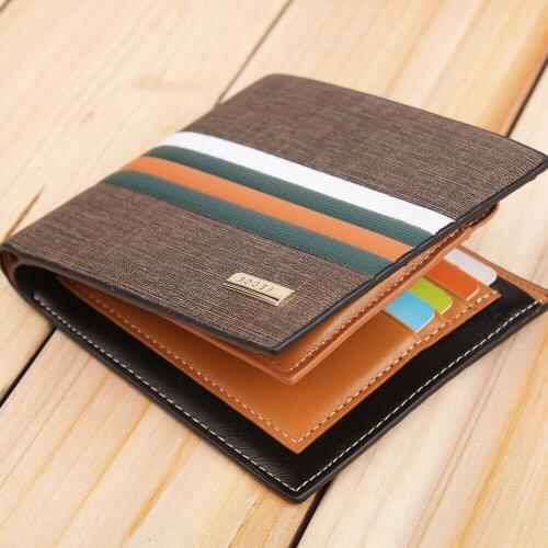 Mens PU Leather Bifold Wallet Coin Purse ID Credit Card Holder Short Money Clip Card Purse Fashion New