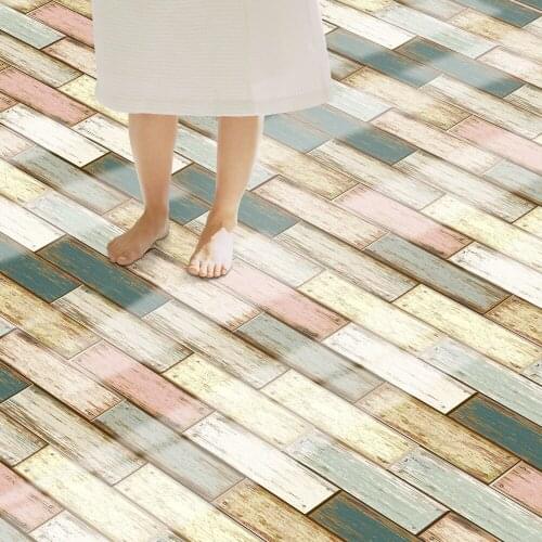 20x500cm Imitation Camphor Wood Grain Floor Sticker Adhesive PVC Wallpaper Bedroom Home Decoration Ground Stickers Wall Decals