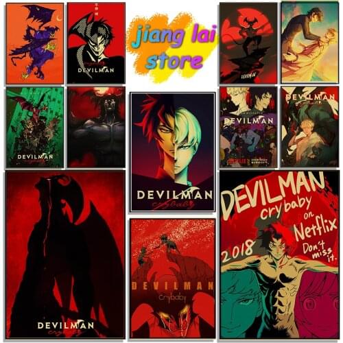 Japan Anime Movie Devilman Crybaby Gift Canvas Painting Pictures On The Wall Vintage Poster Decorative Home living room posters