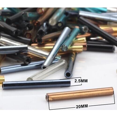 OlingArt Metallic Multicolor Tube 2.5x20mm 25g/lot Glass Seed Beads DIY Accessory Earrings Bracelet necklace jewelry making