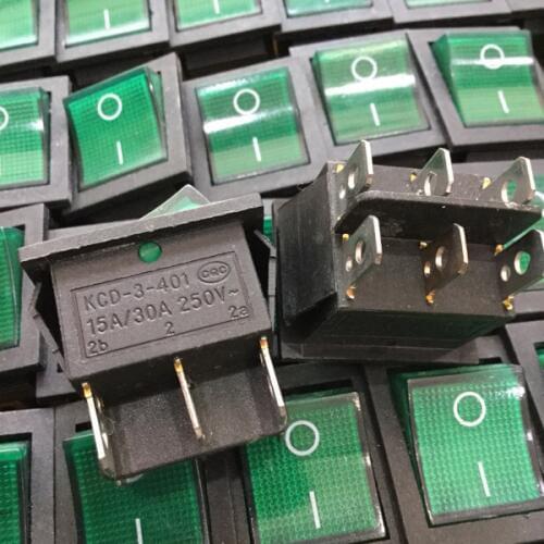 Original new 100% KCD-3-401 rocker switch 6pin 2gear 15A 30A high current electric heating jealous welding machine switch