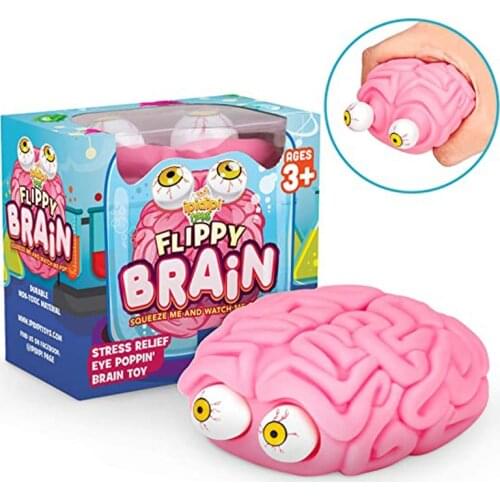 Flippy Brain Squishy Eye Popping Squeeze Fidget Toys Cool Stuff Prank Gadgets Stress Relief Sensory ADHD Autism