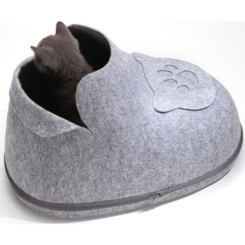 Puppy Kitten Felt Cotton Autumn Winter Warm Breathable Zipper Removable Washable pet Princess bed Cute shoes Shape Kennel