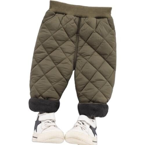 Infant Winter New Baby Boy Girl Clothes Fashion Sports Children Pocket Thick Cotton Pants Toddler Casual Costume Kids Sportswear