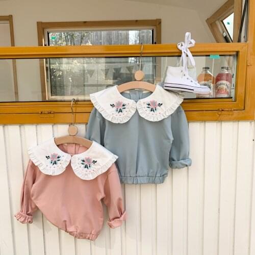 2 3 4 5 6 7 Y Baby Girls Swetshirts 2021 Spring New Childrens Cute Big Lapel Long Sleeve Hoodies Casual Cotton Girls Pullovers