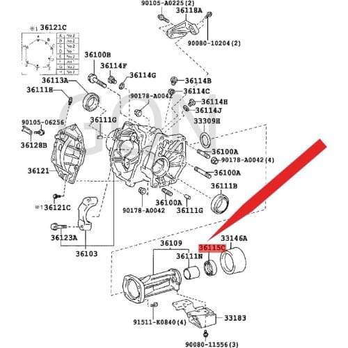 T-type oil seal (for transfer case extension case) 1999-Toy ota VIT ZFU NCA RGO WIL LCY PHA transfer case rear oil seal