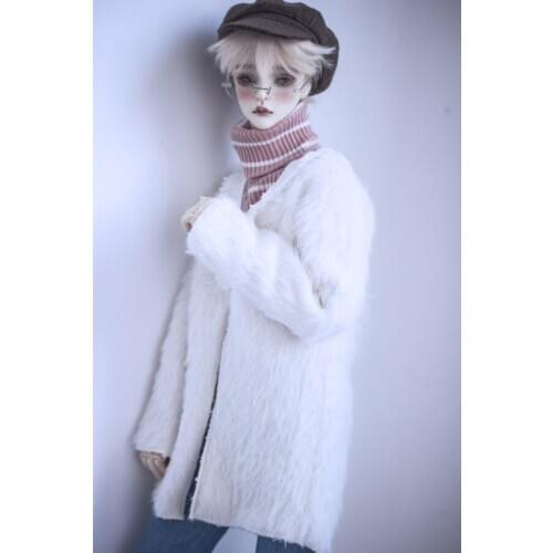 G10-336 1/4 1/3 Uncle SSDF POPO68 SD BJD MSD doll clothes Simple Cardigan with White Fringe Collar 1pcs