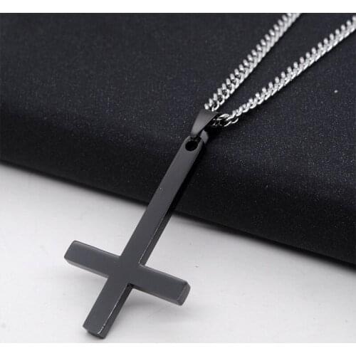 Gold necklace women statement stainless steel cross pendants cross long necklace chain fashion jewelry on neck pendants for men