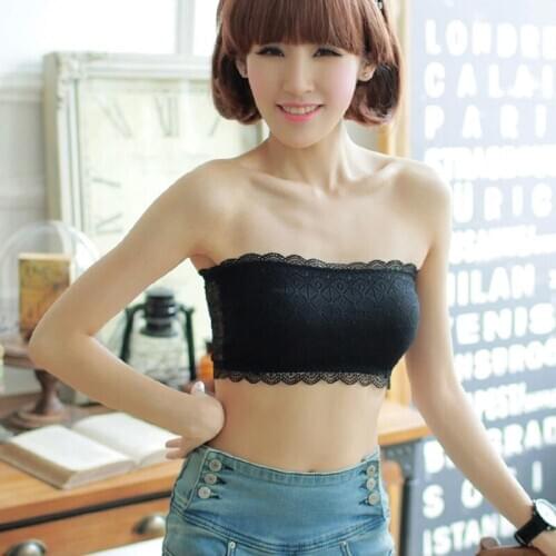 1Pc Underwear Ice Silk Womens Strapless Underwear Ice Silk Seamless Wrapped Bandeau Bra Tube Tops Solid Fashion New