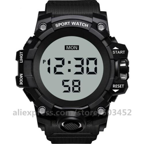 100pcs/lot HONHX Mens Digital LED Watch Date Sport Men Outdoor Sport Watch Electronic Digital Watch For Mens Luminous Watch