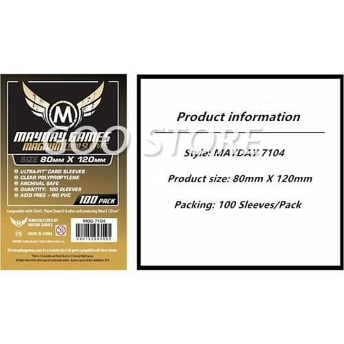 2 packs/lot MAYDAY Card Sleeve 7104 for 80*120mm cards protector clear 100 sleeves/pack case Board Games Sleeves