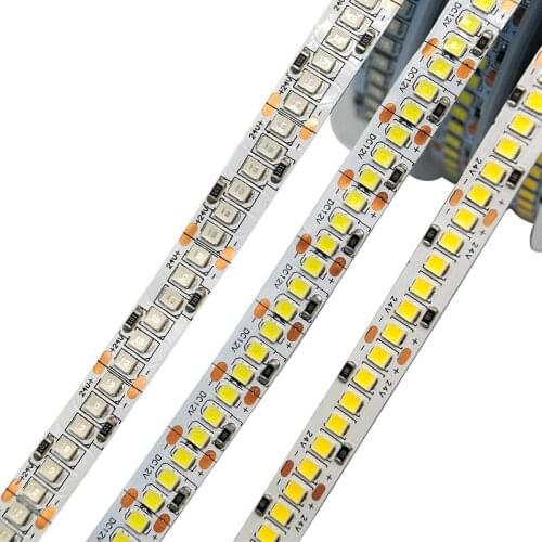 240Leds/m SMD 2835 Led Strip Flexible Led stripe 24V 12V 5M 240 leds/m 1200 Leds Led Tape High Brightness