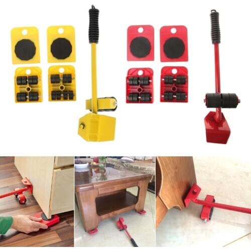 5Pcs Furniture Transport Roller Set Removal Lifting Moving Tool Heavy Move House