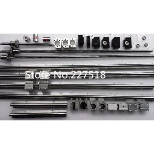 6 sets linear rail SBR16 L300/700/1200mm+SFU1605-350/650/1500mm ball screw+3 BK12/BF12+3 DSG16H nut+3 D25-L30-6.35*10mm Coupling