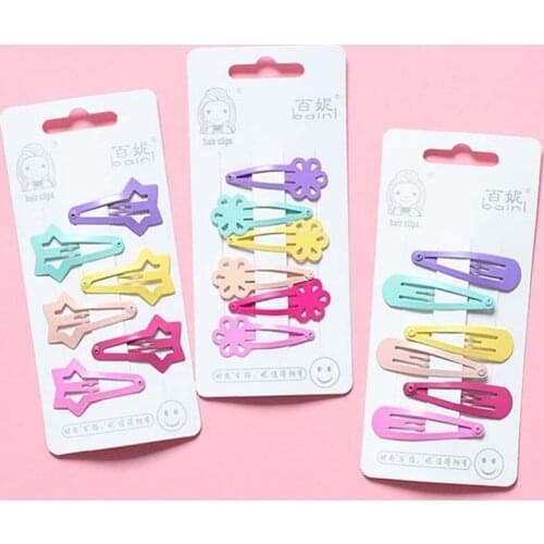 6pcs/set Baby girls Sweet Candy color Hair clips hairpins BB bangs clip Hair barrettes Headwear Headdress girls hair accessories