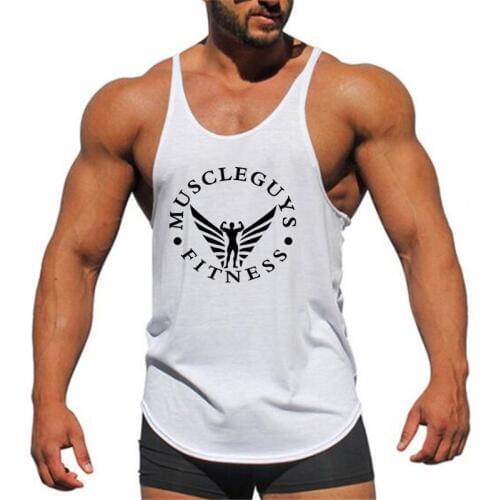 Muscleguys Brand Fitness Clothing Bodybuilding Stringer Tank Top Mens Singlet Cotton Sleeveless shirt Workout Man Undershirt