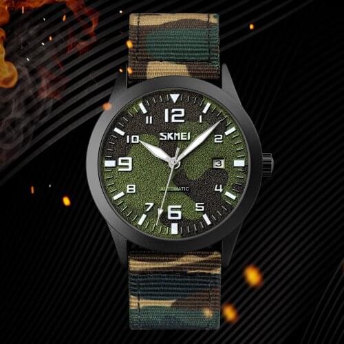 Top Brand Automatic Watch Fashion Mens Watches Simple Design Date Display Mechanical Business Wristwatch Luxury Nylon Strap Hour