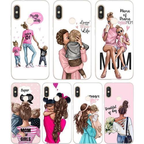 Silicone Phone Case for Xiaomi Redmi Note 9 9S 8 8T 7 6 5 4X 4 K20 Pro 7A 6A 6 S2 5A Plus Cover Baby Mom Girl Hot Fashion Style
