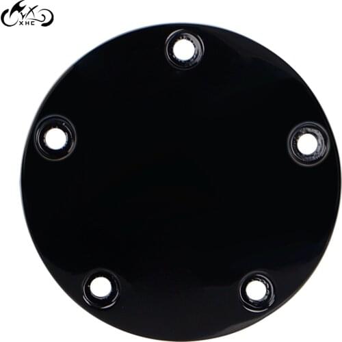 5-Holes Black Domed Ignition Points Timing Cover For Harley Twin Cam Dyna Softail Touring FLTR FLHR FLHX Ultra Limited FLHTK