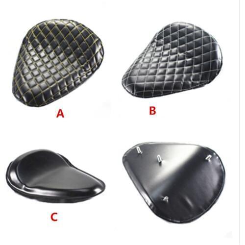 Black Leather Retro Solo Driver Seat Saddle Seat Pad Chopper Old School Motorcycle For Harley Dyna Heritage Softail FLHR XR1200