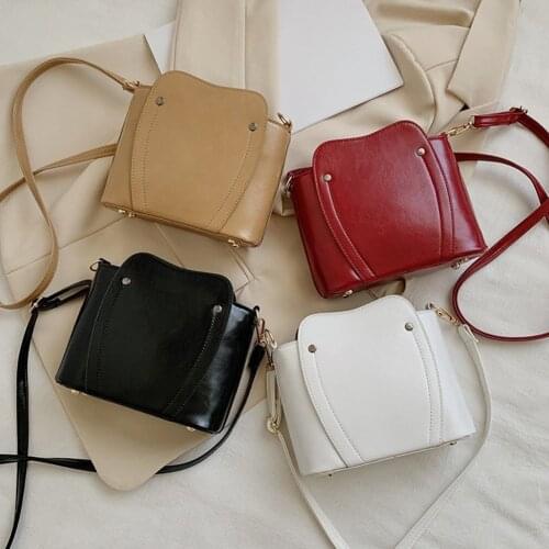 Designer Women PU Leather Pure Color Crossbody Shoulder Messenger Bag Ladies Vintage Zipper Mini Bags