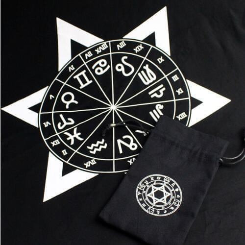 Purple/Black Tarot Tablecloth With Bags High Quality Cotton Beautiful Design Tarot Board Game Accessories