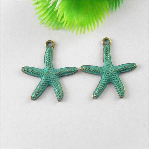 Graceangie Wholesale 10PCS Vintage Starfish Charms Fit Jewelry Finding Accessory Antique Brass Handmade Crafts Finding 51661