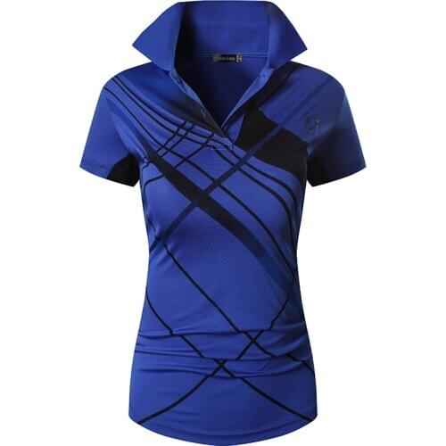 Jeansian Womens Casual Designer Short Sleeve T-Shirt Tee Shirts Tshirt Golf Tennis Badminton SWT272 OceanBlue