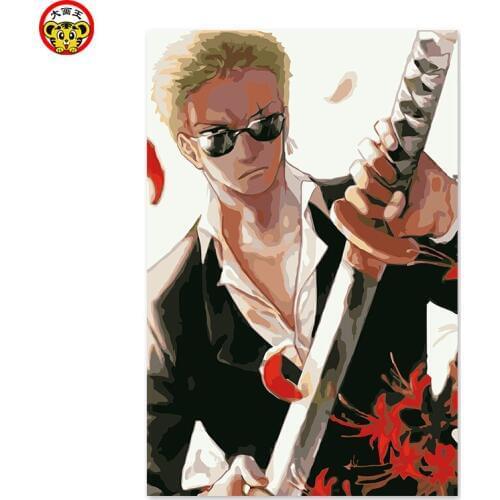 Painting by numbers art paint by number Cool, DIY digital painting, handsome cartoon Cartoon Pirate? Wang Sauron