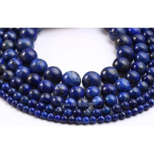Bulk Wholesale Lapis Lazuli Stone Beads Round Loose Beads for Jewelry Making 4 6 8 10 12mm Necklace Bracelet DIY