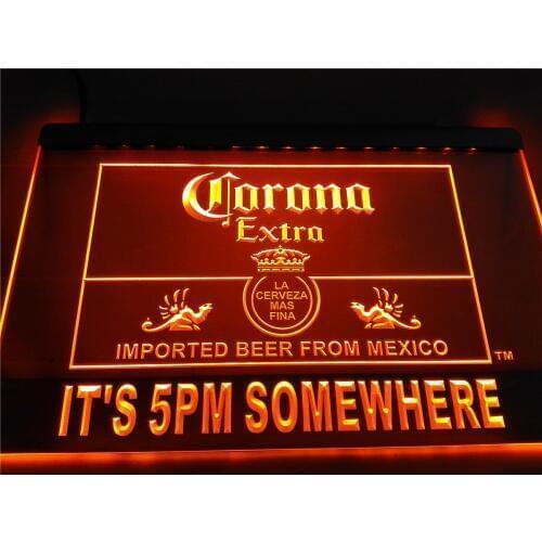 LA419- Its 5 pm Somewhere Corona Beer LED Neon Light Sign home decor crafts