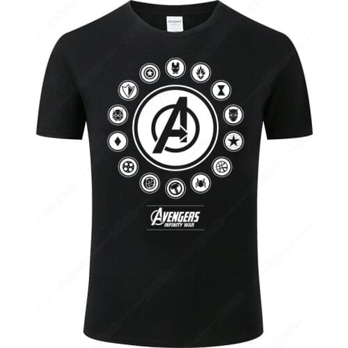 Cool The Avengers T shirt Men Summer Casual T-Shirt Cotton Short Sleeve Print Tops Streetwear Tee Camisetas Hombre Clothing J84