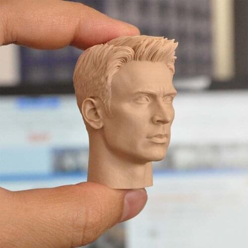 1/6 Scale Captain Unpainted Male Head Model Short Hair for 12''Figure Body DIY