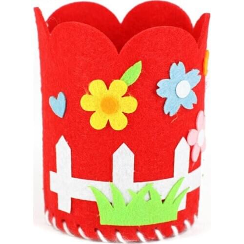 2020 New Cartoon Non-woven Fabric Pen Holder Handmade DIY Toys Set For Children Three-dimensional Childrens Arts For Baby