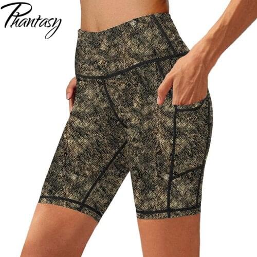 Phantasy New Women Shorts Leopard 3D Printed Slim Short Pants Fashion Sport Clothing High Waist Knee-Length Fitness Leggings