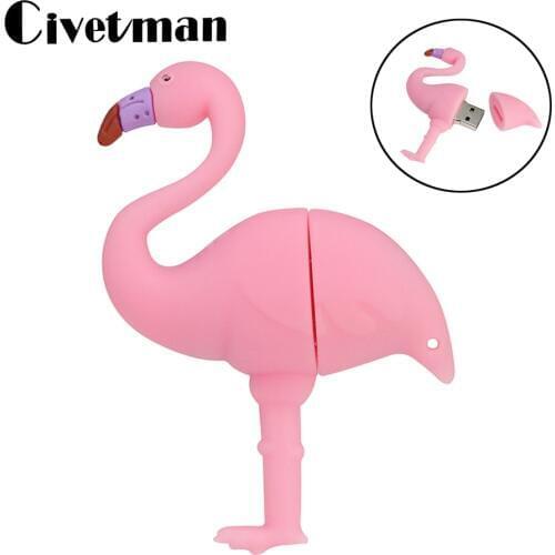 New Pen Drive 256GB Cartoon Red Crane USB Flash Drive 64GB 32GB 16GB 8GB 4GB U Disk Cute Red Bird Thumb Drive Pendrive USB Key