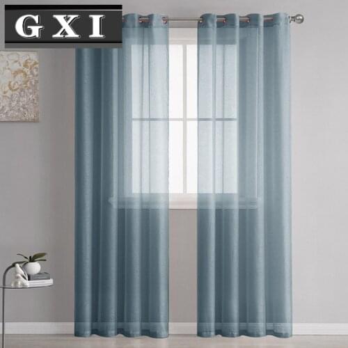 GXI Solid Modern Sheer Curtain Panels for Living Room Short Curtain Voile Window Kitchen Door Wedding Decor Tulle